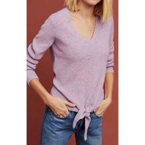 Anthropologie Lavender V-Neck Sweater